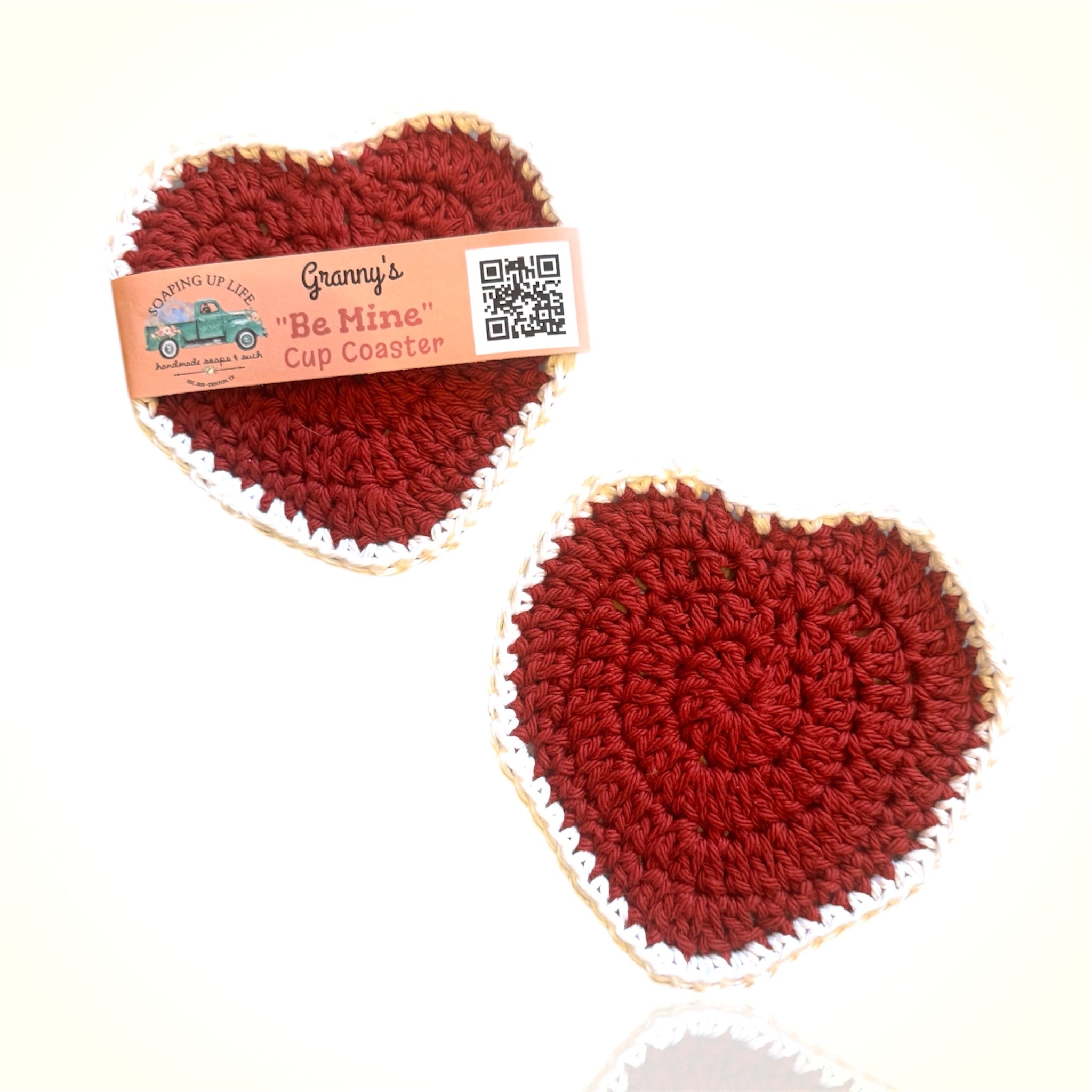 Heart Coaster Maroon